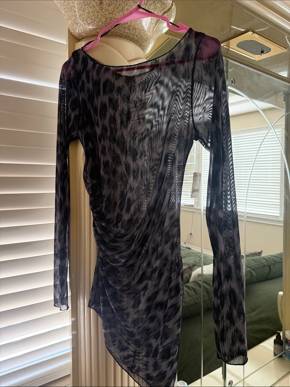 Free People black mesh skirt with pink waistband